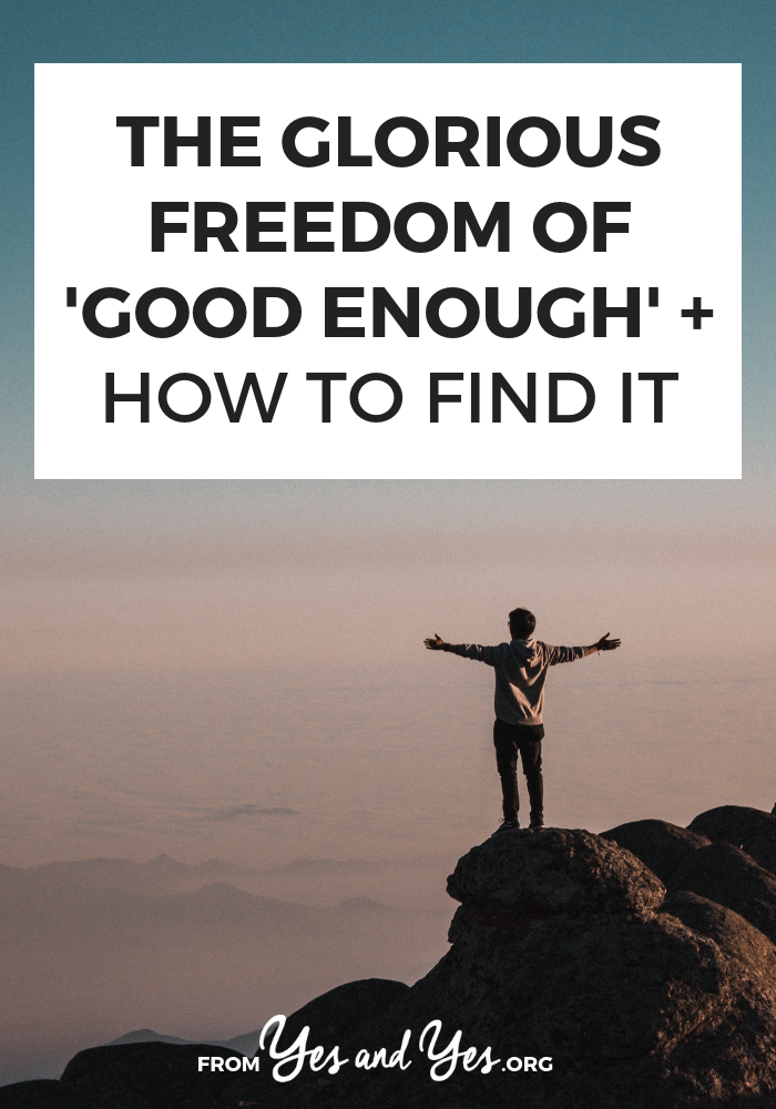 Want to experience the freedom of "good enough"? Let go of perfectionism and optimizing and upgrading everything? Tap through and read more! #behappier #howtobehappier #howtofeelhappier #happierthanever #waystobehappier #tipstobehappier #happybooks #waystomakeyourselfhappier #howtobehappy #happinessactivities #happinesshabits #happinessmindset